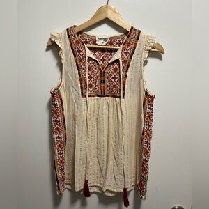 Savanna Jane Embroidered Geometric Tank Top Women’s Size Small